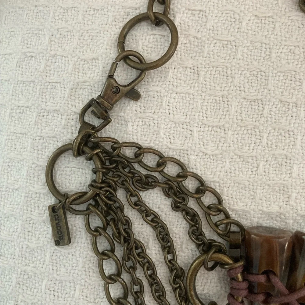 Vintage Chico’s Multi Strand Chain Link Belt With Beads And Discs